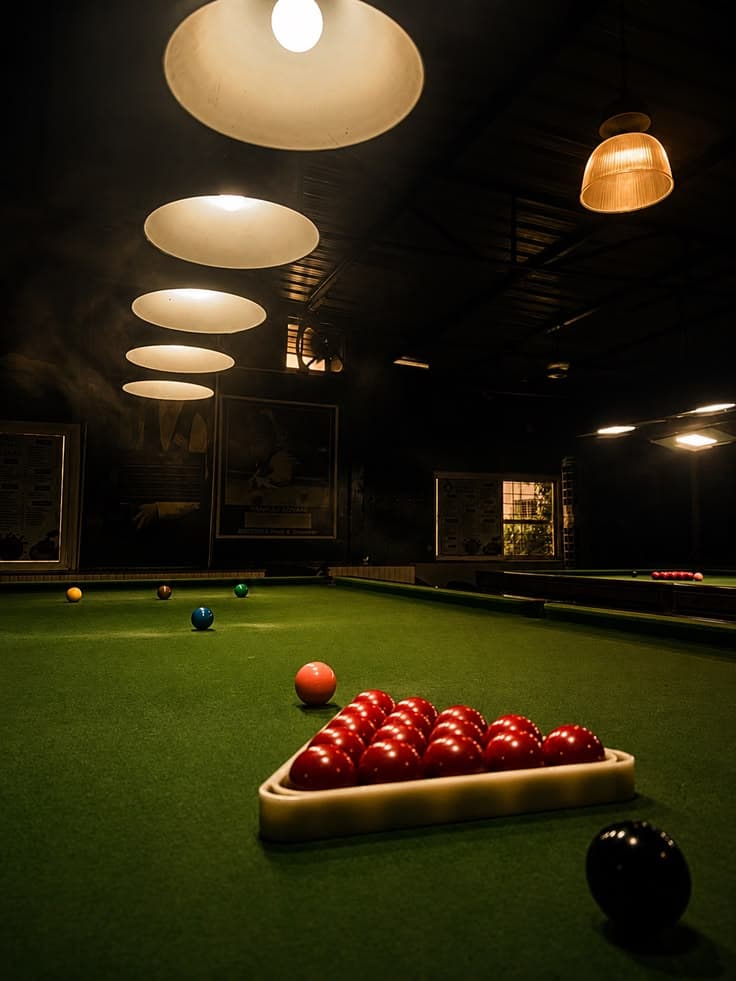 Snooker table ready for play